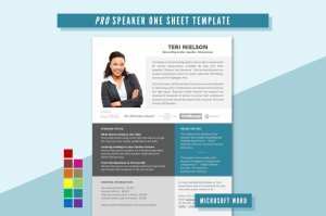 speaker one sheet template